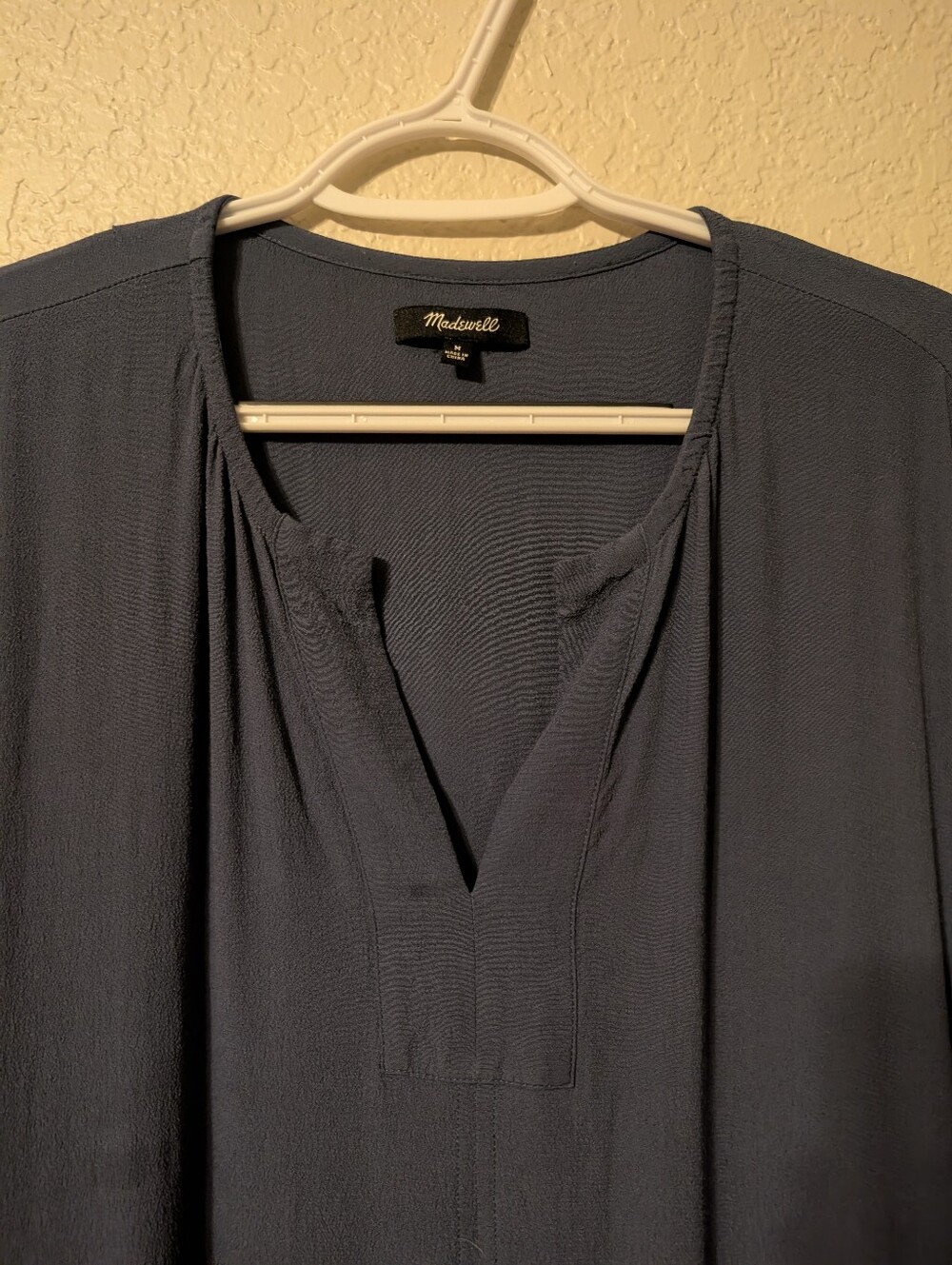 Madewell Blue 3/4 Tie Sleeve Tunic Mini Shift Dress Luxurious, Size M - Picture 7 of 10